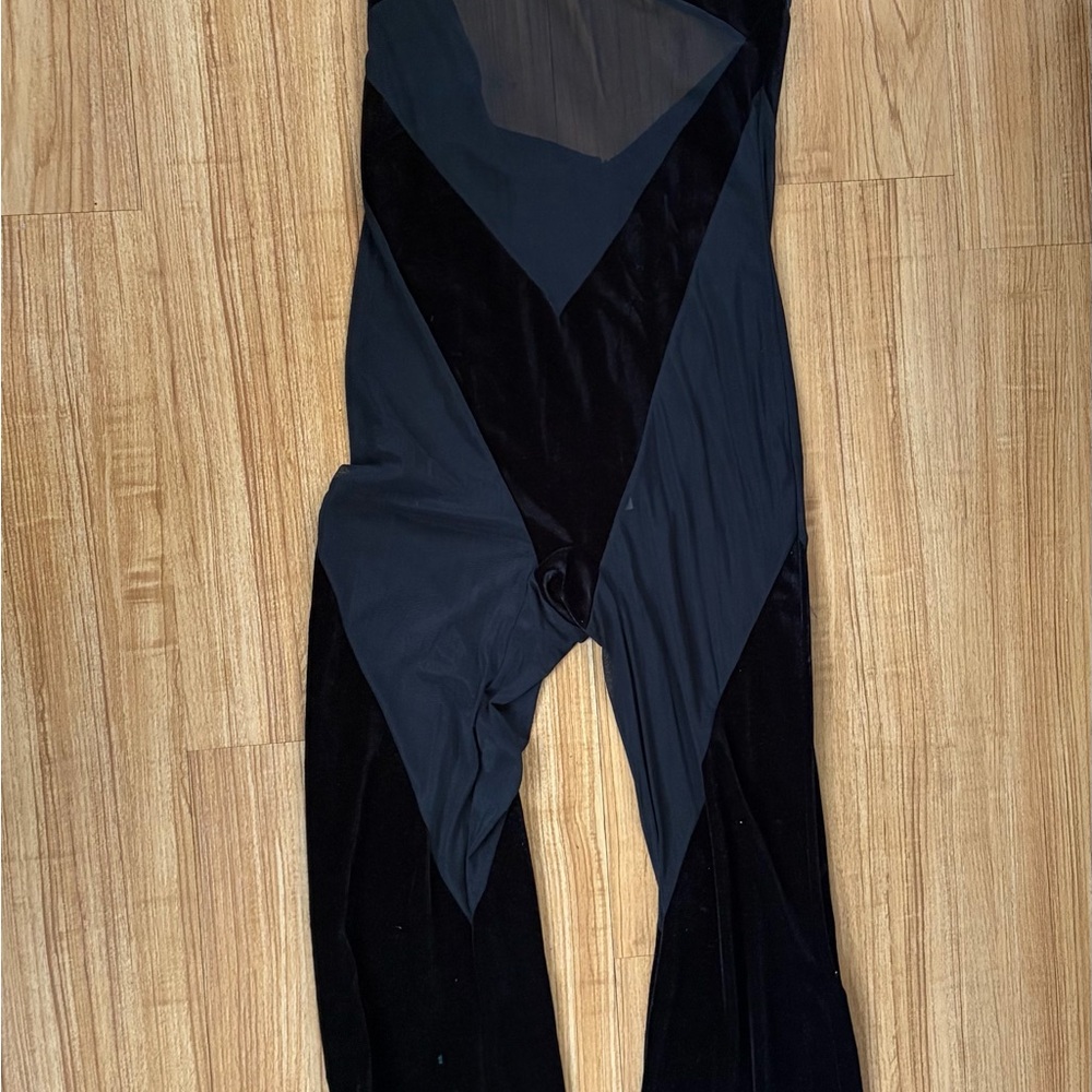 Fashion Nova Black and Gray Wide Leg Jumpsuit